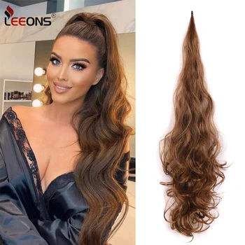 Leeons Synthetic Flexible Wrap Around Pony Tails Hair Extension 32