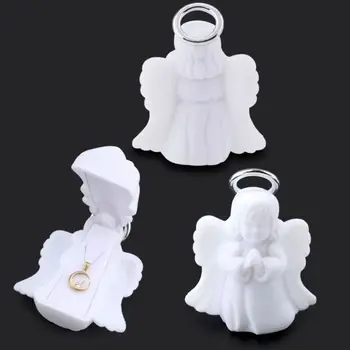 Lovely Jewelry Box Jewelry Packaging Velvet Fashionable Angel Necklace Display Box Колие Holder Жени Lady Girl