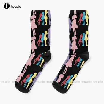 Madoka - Да се борим заедно Чорапи Мъжки спортни чорапи Персонализирани унисекс възрастни тийнейджърски младежки чорапи 360° цифров печат
