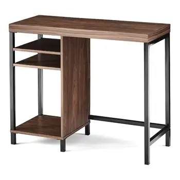 Mainstays Sumpter Park Cube Storage Desk Canyon Walnut High Load-bearing Strong Stable and Durable
