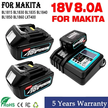 Makita 18V 6.0 8.0Ah акумулаторна батерия за електроинструменти Makita с LED литиево-йонна замяна LXT BL1860 1850 волта 6000mAh