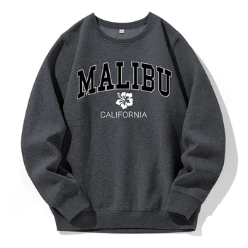 Malibu California A City In The United Stateshoody Men O-Neck Retro Hooded Loose Breathable Sweatshirt Original Sport Clothing