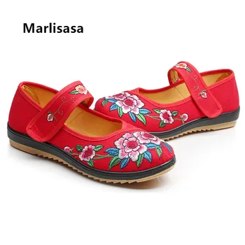 Marlisasa Chaussures Pour Femmes Класически висококачествени обувки от закопчалка Дамски ежедневни бродерии Балетни танцови обувки Flats F2033