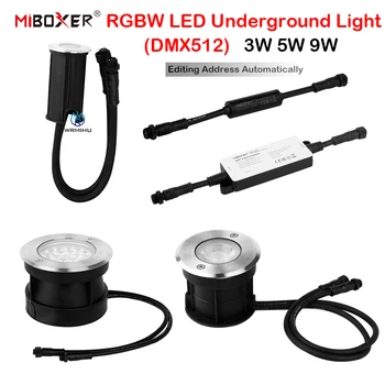 Miboxer LED подземна светлина 24V DMX512 3W 5W 9W RGB + бял пейзаж лампи за етаж погребан земята пътека светлини водоустойчив