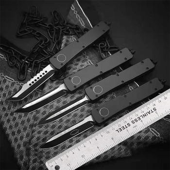 Micro OTF Tech Knife UT70 Series D2 Стоманено острие 58-60HRC Твърдост Цинкова алуминиева сплав Дръжка Външен джобен нож за самозащита