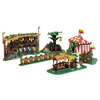 Moc Творчески експертни строителни блокове Средновековен модел Лъв рицари палатка лагер първенство тухли DIY събрание играчки за деца подаръци