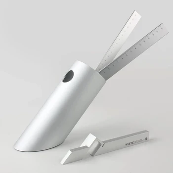 Modern Art Pen Holder Upscale Silver High-end аксесоари Настолен калъф за писалка с 45 градуса наклон Настолен държач за писалка