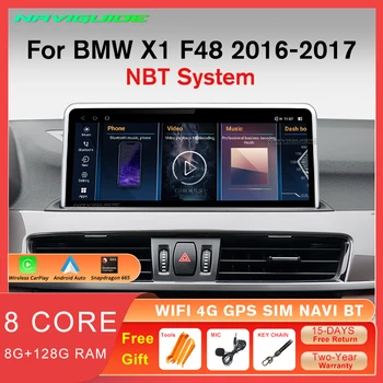 NAVIGUIDE 12.3inch Car Radio Android12 За BMW X1 F48 2016-2017 NBT 360 Carplay GPS навигация Мултимедиен плейър Аудио Bluetooth