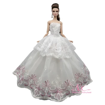NK1 бр бяла дантелена сватбена рокля принц облекло за кукла Барби дрехи парти рокля за 1/6 BJD кукла аксесоари детски играчки