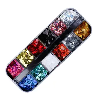 Nail Art Butterfly Star Heart Circle Sequins DIY Glitter Flakes Manicure Decor Laser colorful glitter Nail