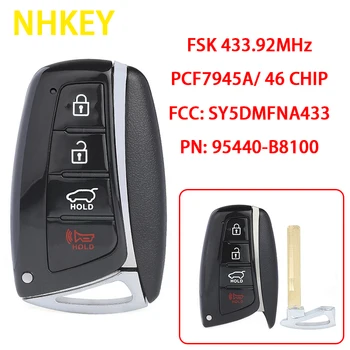 Nhkey За Hyundai 2015-2018 Santa Fe FSK433.92MHz Интелигентен ключ (SUV)/PCF7945A/HITAG 2/46 ЧИП/FCC ID: SY5DMFNA433/PN: 95440-B8100