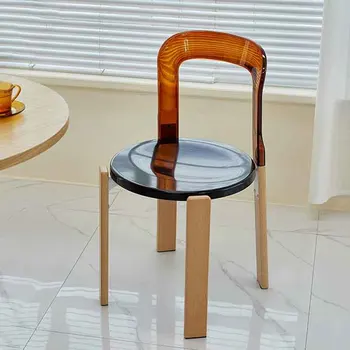 Nordic Мебели Холни столове Луксозен прозрачен стол Творчески столове за хранене Облегалка Седалка за отдих Спалня Тоалетка