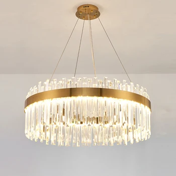 Nordic луксозни полилеи кристал висулка таван светлини за хол трапезария кухня злато висулка светлина декор вътрешно осветление
