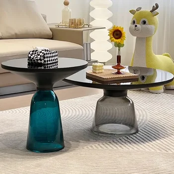Nordic модерна луксозна масичка за кафе минималистичен естетически сервиз странична маса стъкло център Mesa Auxiliar Lounge Suite Мебели