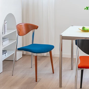 Nordic реколта масивна дървесина обратно маса стол кухня дизайнер офис кадифе луксозен стол отдих бюро Cadeira дома мебели WKDC