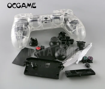 OCGAME За Playstatios 4 jds001 jds010 Прозрачни заместители на корпуса за PS4 контролер Изчистване на корпуса Shell & Бутони
