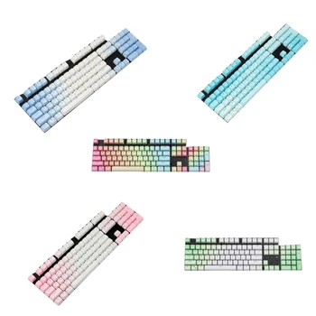 PBT Keycap OEM Височина 104 Клавиши Rainbow Color Backlight Keycaps Подходящ за механична инсталация на клавиатурата MX