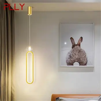 PLLY Nordic висулка светлина злато прости модерни LED лампи кристални тела декоративни за дома спалня