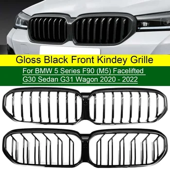Pair Car Gloss Black предна бъбрековидна решетка за BMW G30 G31 5 Series Sedan Wagon & F90 M5 2020 2021 2022