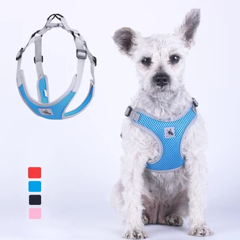 Pet Dog Mesh Harness Reflective Pet Puppies Cat Vest Harness Summer Dog Soft Breathable Chest Strap for Small Medium Dogs