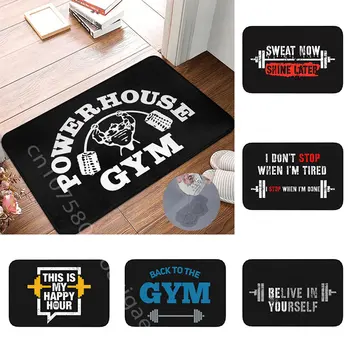 Powerhouse Gym Super Absorbent Doormat Mat Anti-Slip Културизъм Мотивационен цитат Баня Кухня Балкон Вход Килим