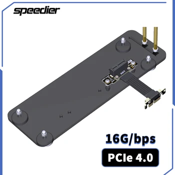 R11SL-TL Dual 90 градуса прав ъгъл PCI-E 4.0 x1 до X1 удължител за удължител 16G / bps с основа от магнитни крака