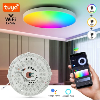 RGB LED модул светлина 40W Tuya Wifi интелигентни таванни светлини AC 220V APP контролна платка лампа димиране за декорация на домашно осветление