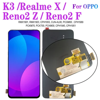 Realme X LCD за OPPO K3 дисплей Reno2 Z Reno2 F LCD екран сензорен дигитайзер замяна 6.5