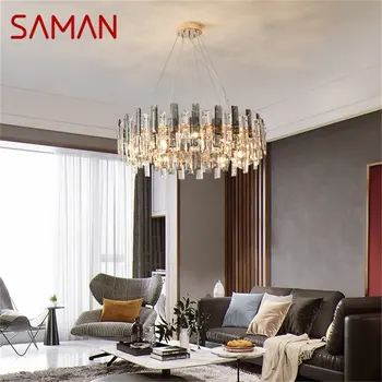 SAMAN висулка светлини постмодерни луксозни кръгли LED лампа тела за декорация на дома хол