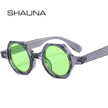 SHAUNA Нови слънчеви очила Polygon Square Дамски модни бонбони Цвят кръгли лещи Очила Нюанси UV400 Мъжки слънчеви очила