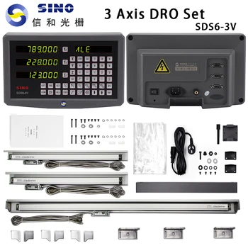 SINO 3 ос DRO комплекти цифров дисплей за четене с 3pcs линейна скала енкодер сензор 70-1020mm за струг фреза пробивна машина