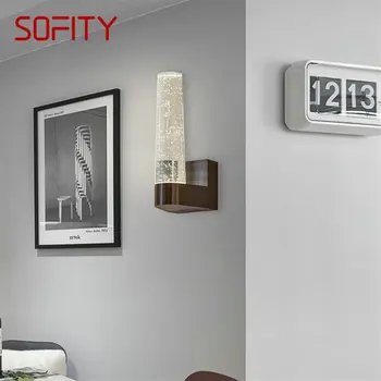 SOFITY Модерни стенни светлини Crystal Sconce LED 220V 110V вътрешен алуминиев балон тела за домашна спалня хол офис