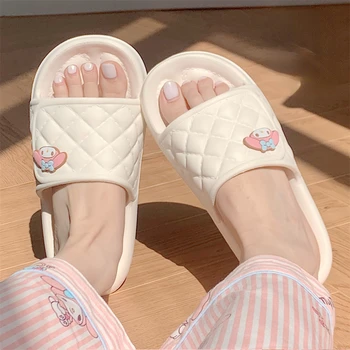 Sanrio Melody Баня Домашни чехли Дамска мода мека подметка EVA вътрешни пързалки Дамски сандали 2023 Летни неплъзгащи се джапанки