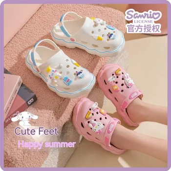 Sanrio карикатура сладък cinnamoroll kuromi Hellokitty обувки за възрастни Ева градински обувки на открито плажни обувки мъже жени Baotou сандал