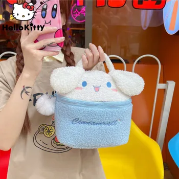 Sanrio сладък Hello Kitty плюшени грим чанта жени голям капацитет преносим обяд чанта аниме Cinnamoroll чанта за съхранение чанта момиче подарък