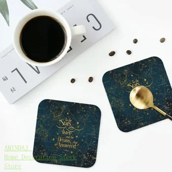 Sarah J Maas A Court Of Thorn Coasters Kitchen Placemats Waterproof Insulation Cup Coffee Mats For Home Tableware Pads Set Of 4