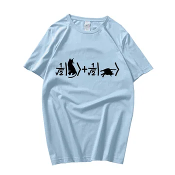 Schrodinger's Cat Quantum Mechanics T Shirts ЖЕНИ Манга / Комикс Harajuku тениски 100% памучни тениски Kawaii / сладък аниме графика