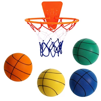 Silent Training Баскетбол Пяна с висока плътност Вътрешни спортни топки Меки подскачащи топки Детско спортно обучение за възрастни Получете безплатна мрежа