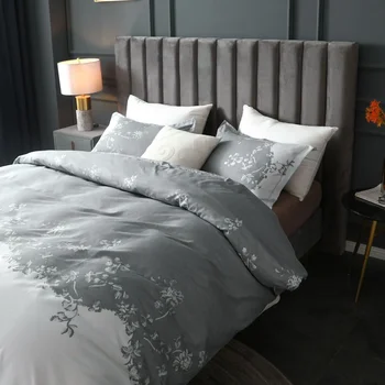 Simple Luxury Queen King Size Спални комплекти Флорални печатни цветни легла бельо Duvet Cover Set Quilt Cover Спално бельо