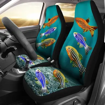 Slender Danios Fish Print Калъфи за столчета за кола 2 бр, аксесоари за кола Seat Cover