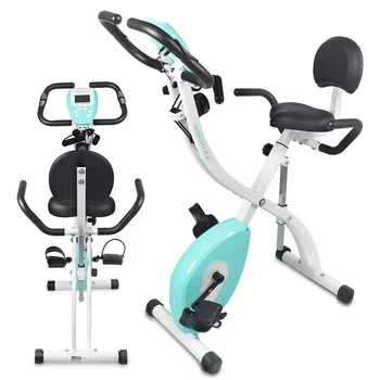 Smart Stationary Exercise Bike - Digital Fitness Bicycle Pedal Trainer With Pulse Monitor Static Pedals Exercise Fold-Away Style