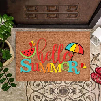 Soft диван одеяло буци плета хвърлят одеяла за диван лято Добре дошли знак Hello Sunshine изтривалка смешно сладък изтривалка врата мат