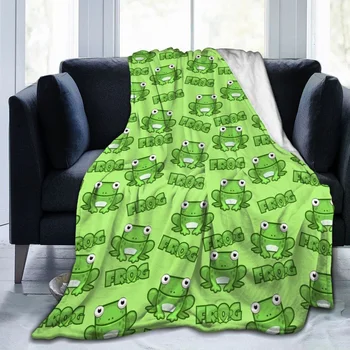 Soft фланела одеяло гъби жаба удобен пухкав за легло диван диван хол пикник подходящ през целия сезон за тийнейджър дома подарък