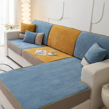 Solid диван покрива водоустойчив и миещи се за 3 2 възглавница диван секционни диван комплект мебели slipcover нехлъзгащ се за котки кучета