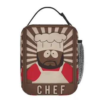 Southpark Funny Chef Продукт Изолирана чанта за обяд за работа Хумор Карикатура Чанта за съхранение на храна Преносим охладител Термични кутии за обяд