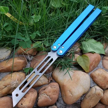 THEONE КАЛМАРИ 440 острие алуминиева дръжка Jilt нож не остър лов оцеляване нож сгъваем EDC Balisong пеперуда нож треньор