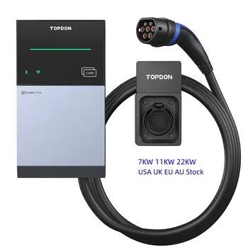TOPDON Производител OCPP ниво2 Тип 2 1 3 Фаза 32Amp 16A 7kw 11kw 22kw PulseQ AC Lite бързо зарядно станция стена EV зарядно за кола