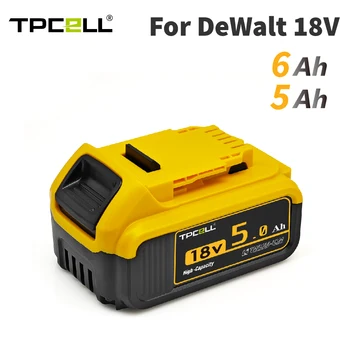 TPCELL За DeWalt DCB200 5Ah / 6.0Ah резервна батерия, съвместима с батерията за инструменти Dewalt 18V / 20V