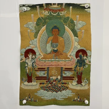 Tangka бродерия тибетски медицина магистър Буда декоративни висящи картина