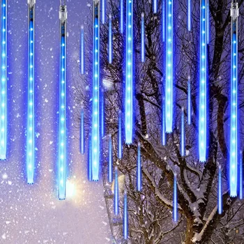 Thrisdar 50CM 288 LED Коледа метеор дъжд светлини падащи дъжд капка ледени висулка низ светлини за празнично парти Начало Вътрешен двор на открито